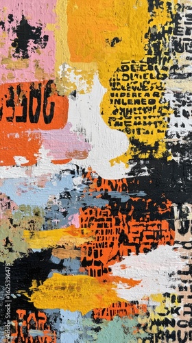Abstract Colorful Collage Art