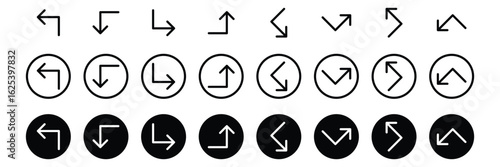 Directional Arrow Icons: Clean, Modern, and Versatile Set for UI Design Vector.