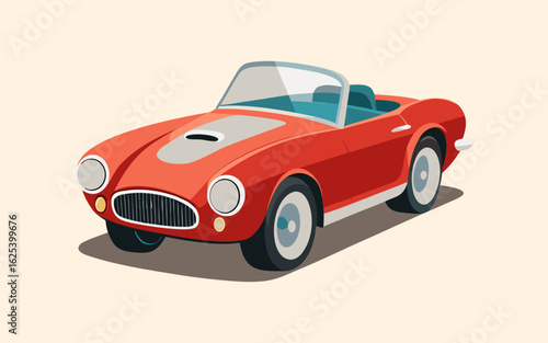 Top-down vector illustration of a classic vintage roadster with clean lines, perfect for retro car designs and automotive enthusiasts.