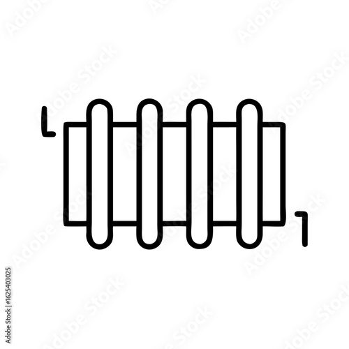 Radiator heating element in flat design outline style  