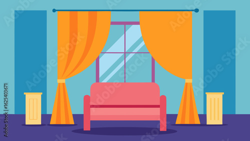armchair and curtains