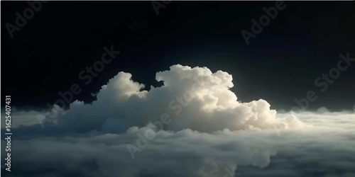 Blue sky with fluffy white clouds and natural cloudscape background