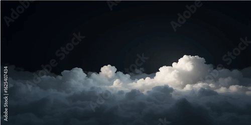 Sun shines through dramatic white and dark clouds in a vast blue sky