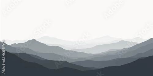 Majestic mountain landscapes shrouded in clouds and morning mist