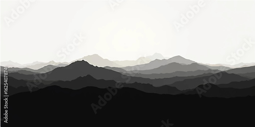 Mountain peaks touch the morning sky, a misty landscape of snow and sun
