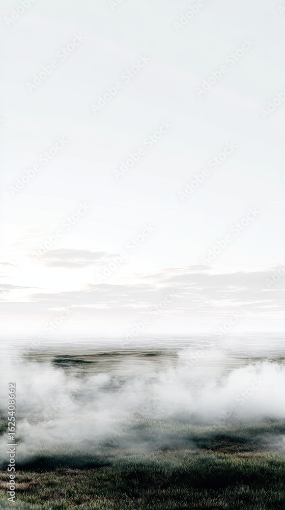 Fototapeta premium Misty Landscape At Dawn