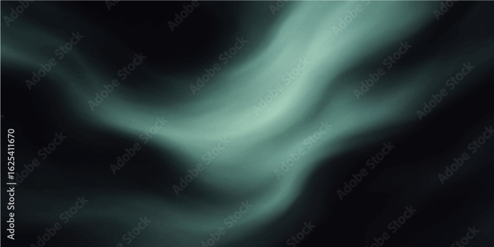 Obraz premium Teal silk wave texture with black background and soft flowing gradient