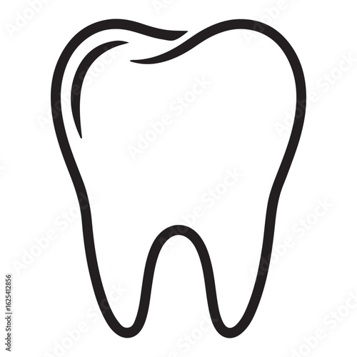 Anatomical Tooth Illustration Dental Health and Oral Hygiene Symbol Outlined Tooth Drawing Depicts Dental Care and Tooth Anatomy