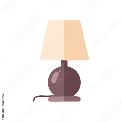 (Cozy Table Lamp Illustration. This minimalist lighting fixture artwork features a warm, inviting glow, perfect for creating a comfortable atmosphere in any domestic setting.)