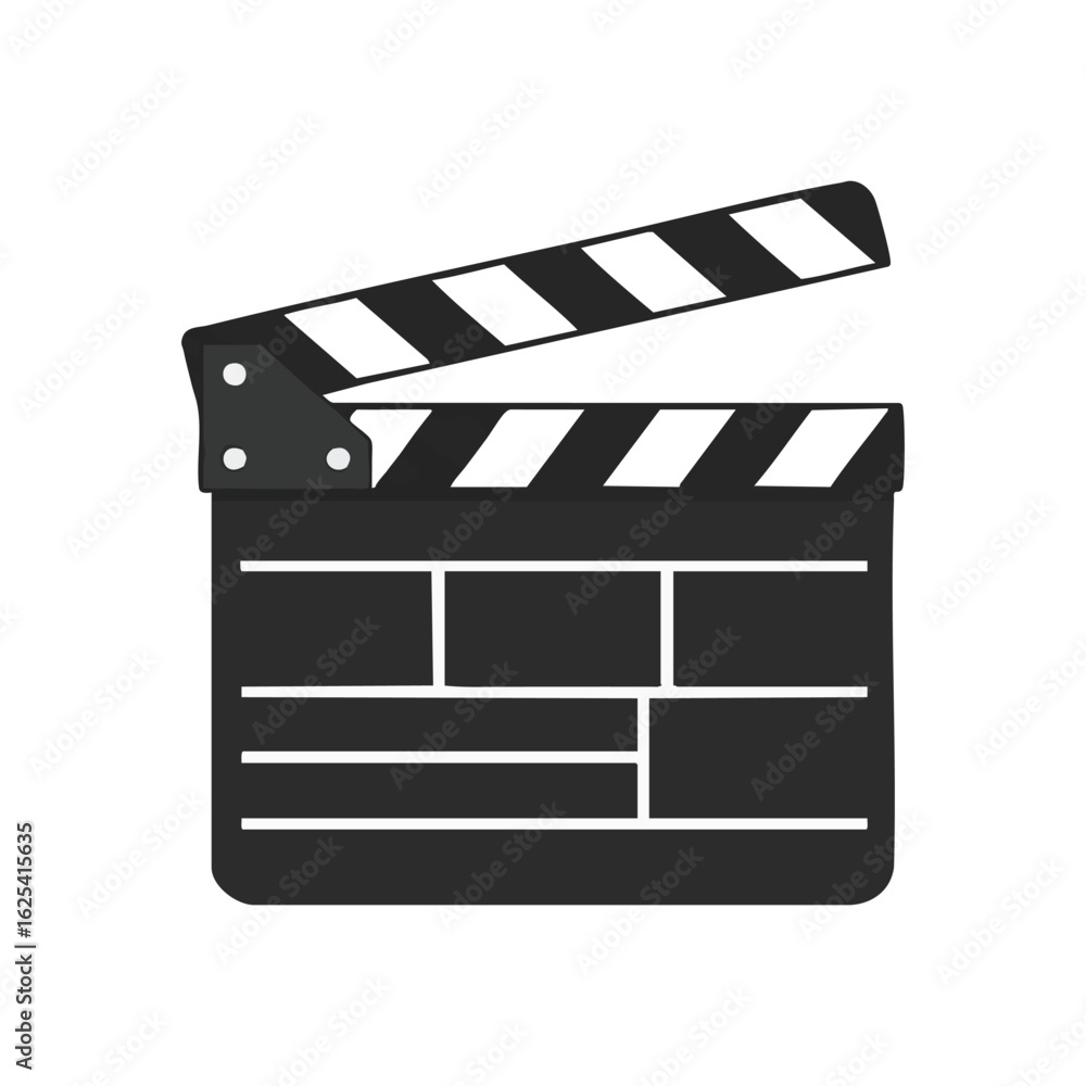 Fototapeta premium (Film Production Clapperboard Slate. This iconic motion picture board signifies the start of a take, symbolizing video shoots, media projects, and the thrill of moviemaking.)