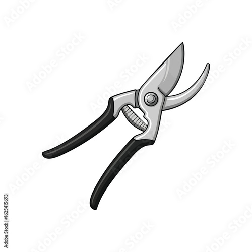 (Essential Gardening Shears Graphic. Vector artwork of sharp plant clippers on a solid background. Signifies nurturing the environment and shaping outdoor spaces.)
