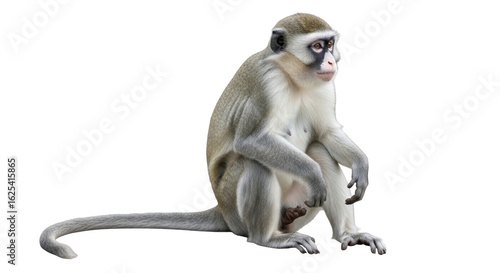 Photography Isolated Green Monkey Sitting
