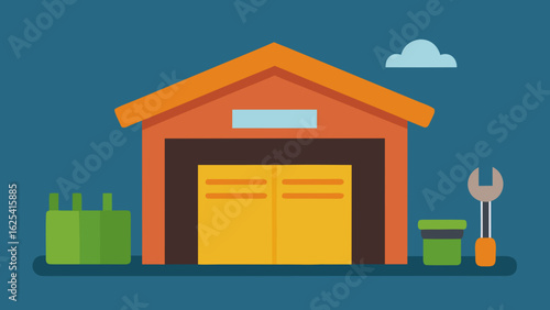 vector illustration of a house with grass