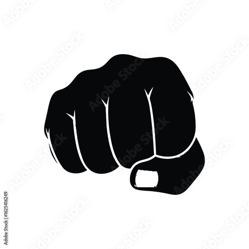 Black and White Fist Symbol.
