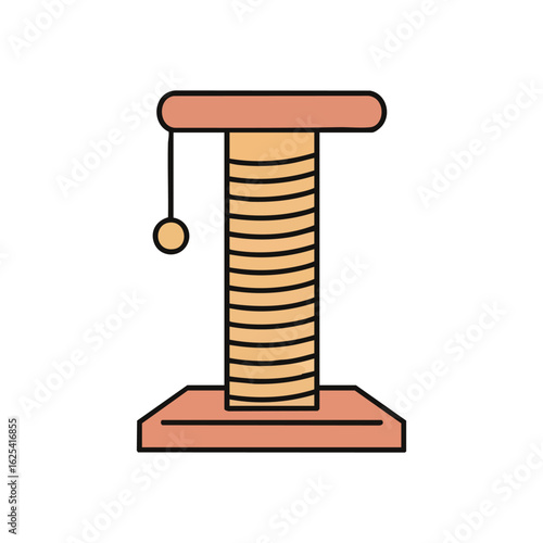 (Cat Activity Post Illustration. Vibrant graphic of a kitty's play station, vital for claw health. Represents comfort, engagement, and a happy home environment for pets.)