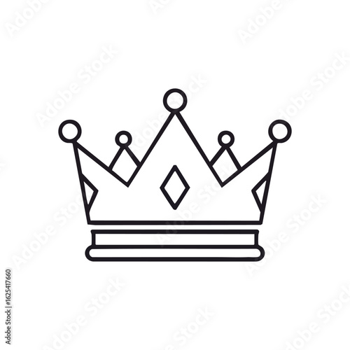 (White Royal Crown Icon. This regal headwear illustration represents power, leadership, and accomplishment. Its clean, contemporary design suits diverse projects.)
