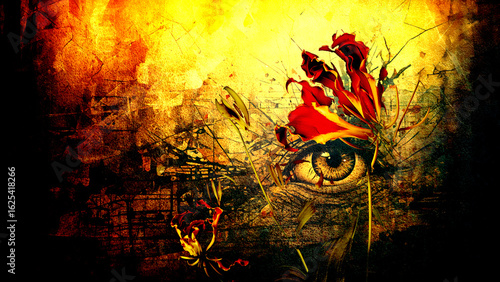 グロリオサリリーの肖像　AI生成素材