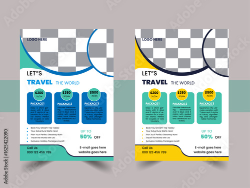 Creative & modern travel flyer design template