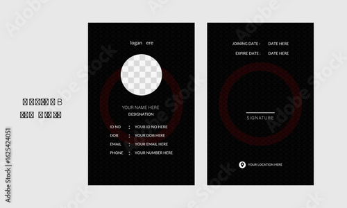 modern dark minimalist clean creative awesome employee id card business id card design template
