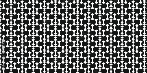 Seamless pattern with abstract chess motif in white with black background