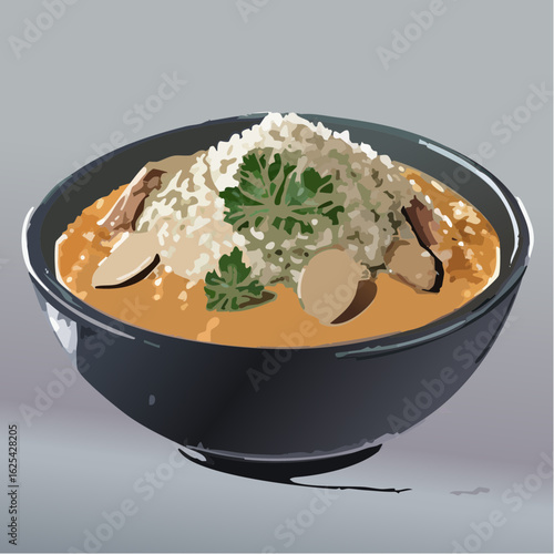  Indische Curry-Bowl mit Safranreis und Mini-Papadam