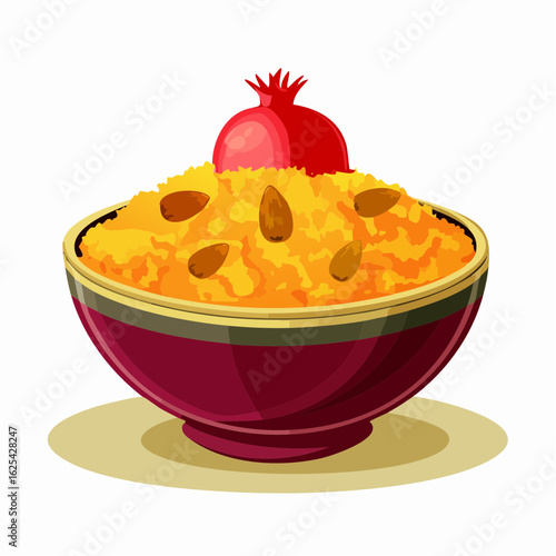 Marokkanische Couscous-Bowl mit Granatapfel und Goldblatt