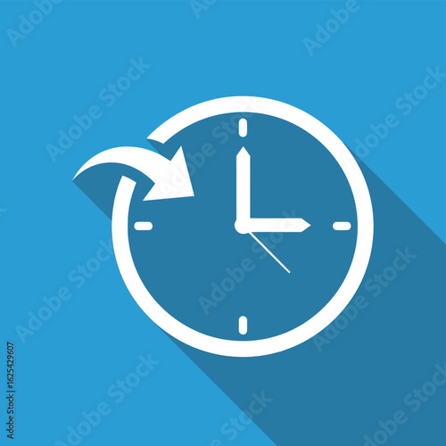 Clock Icon with Curved Arrow Indicating Time Change or Rewind.