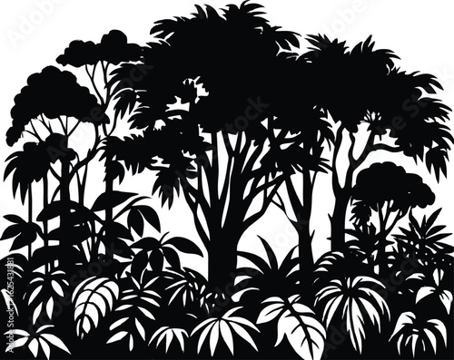 Dense Jungle Canopy Silhouette