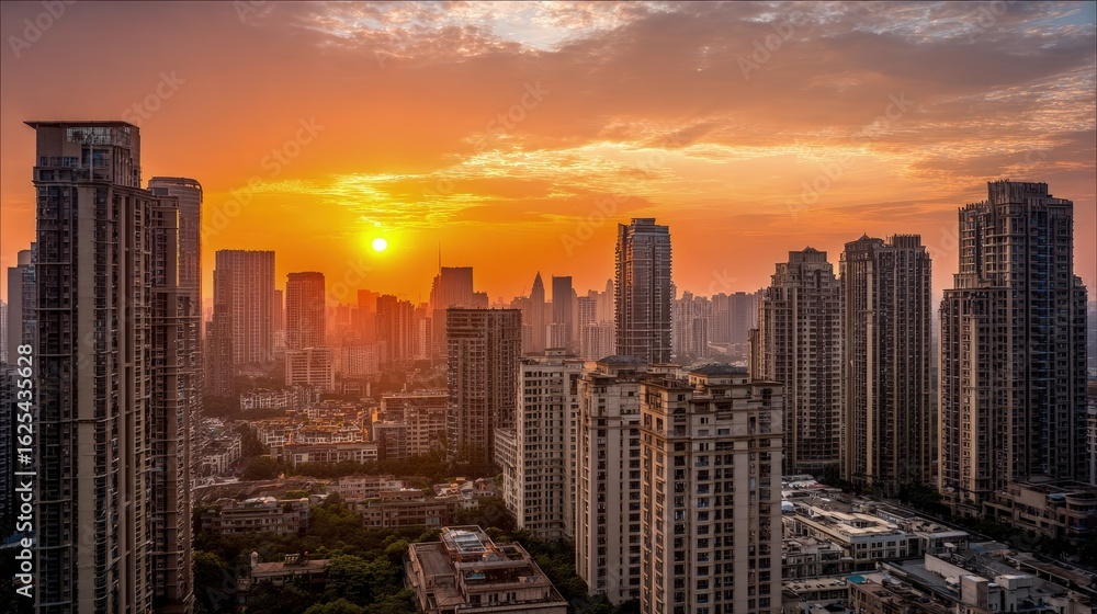 Fototapeta premium Mumbai City Sunset Skyline
