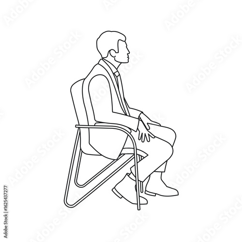 Sketch of a man profile, listener, viewer