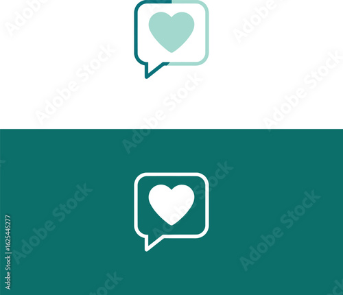 Heart in Chat Bubble Logo – Modern Healthcare & Communication Icon