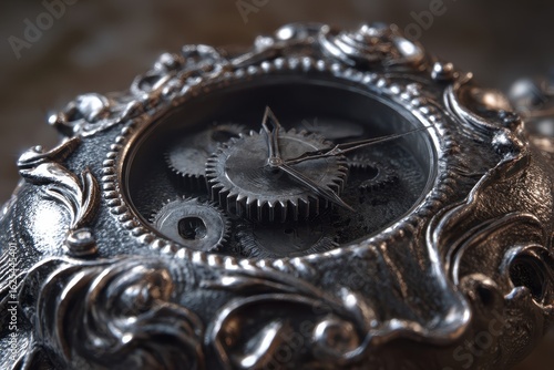Vintage Mechanical Clockwork Gears Detail