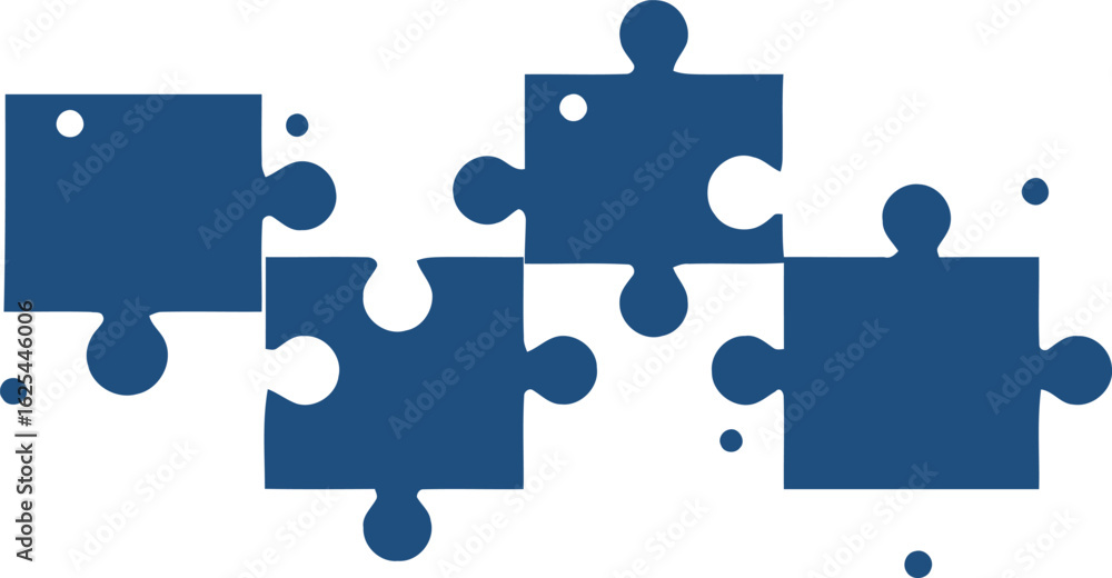 Naklejka premium Minimalist Corporate Merger Puzzle Pieces