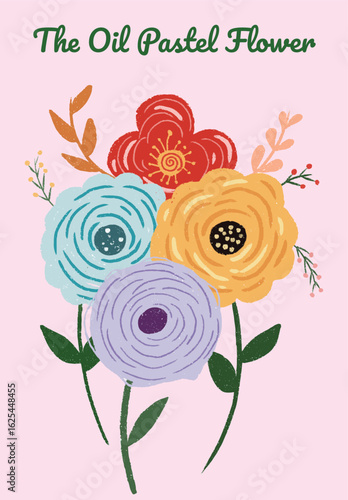 Oil Pastel Flowers