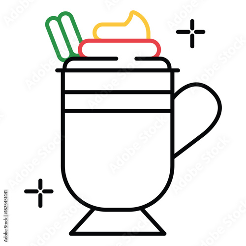 Traditional Glass of Cinnamon Eggnog with Winter Holiday Festive Flavor