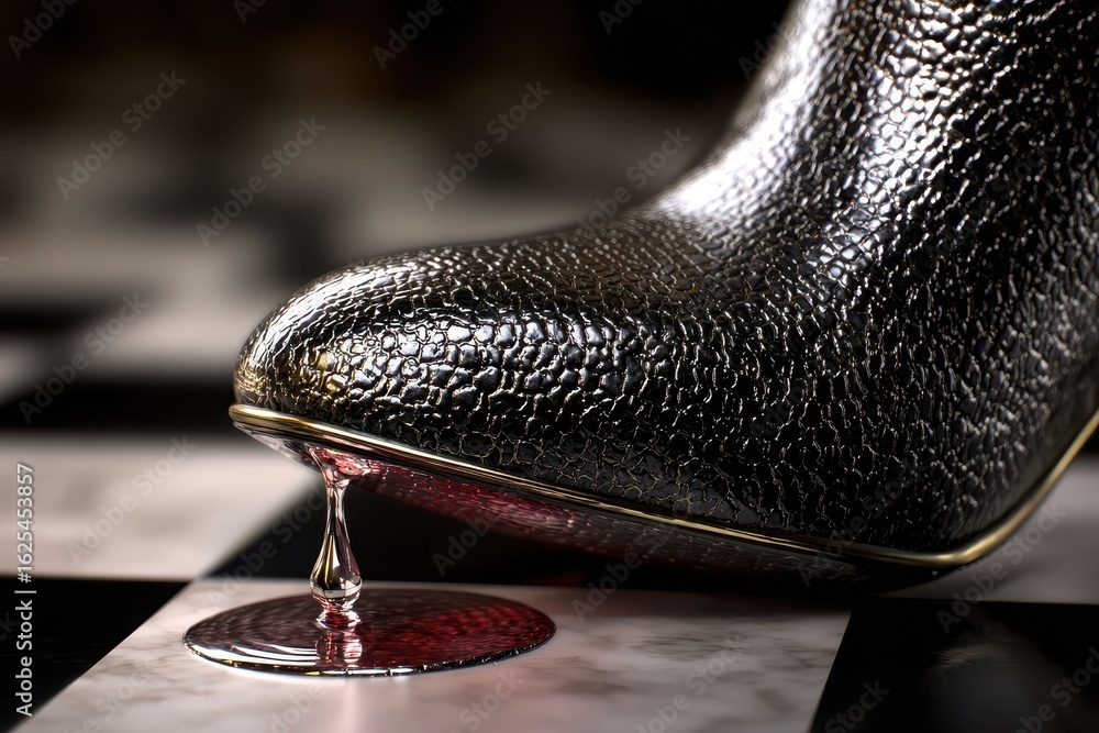 Obraz premium Luxury High Heel Shoe with a Dramatic Drip