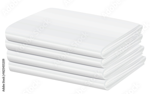 White folded bedsheets.. vector illustration
