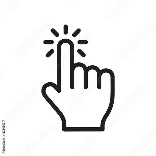 Cursor hand icon Isolated flat vector in outline