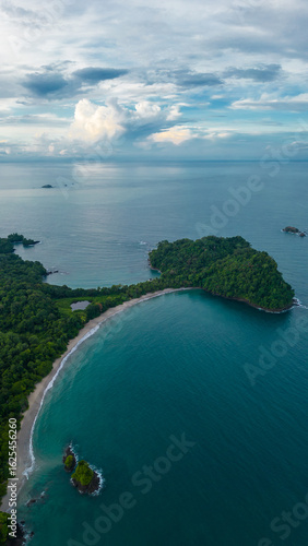 Vertical shot of Manuel Antonio National Park in Costa Rica on a sunny morning