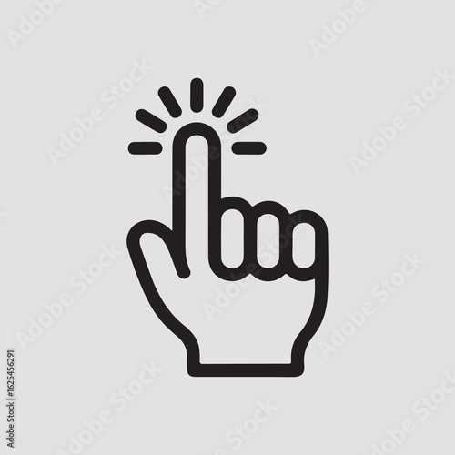 Cursor hand icon Isolated flat vector in outline