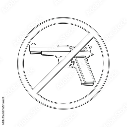 Gun Restriction Symbol Graphic Illustration Firearms Forbidden Weapon Control Icon