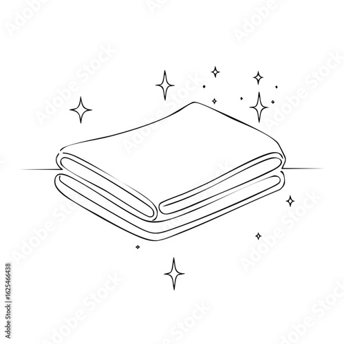 Clean folded cloth with sparkling stars and shine symbols