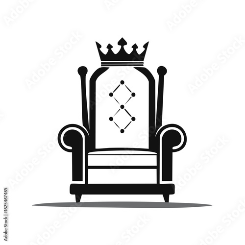 Royal Throne Chair with Crown Symbolizing Power and Authority and Leadership