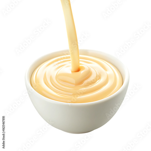 Wallpaper Mural Creamy liquid pouring into white bowl isolated on a transparent background Torontodigital.ca