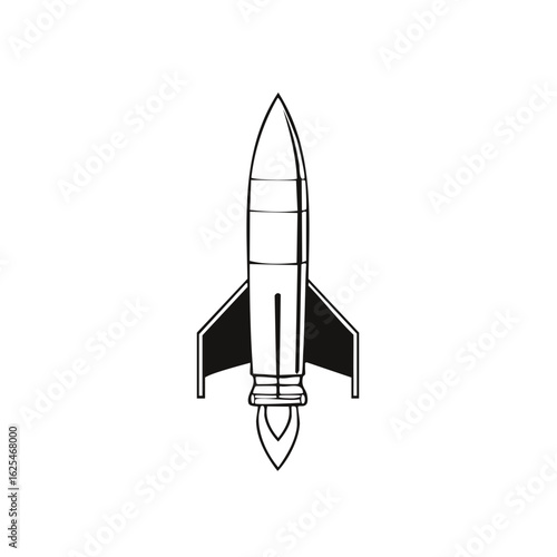 Vector illustration of a space rocket launching for science and exploration