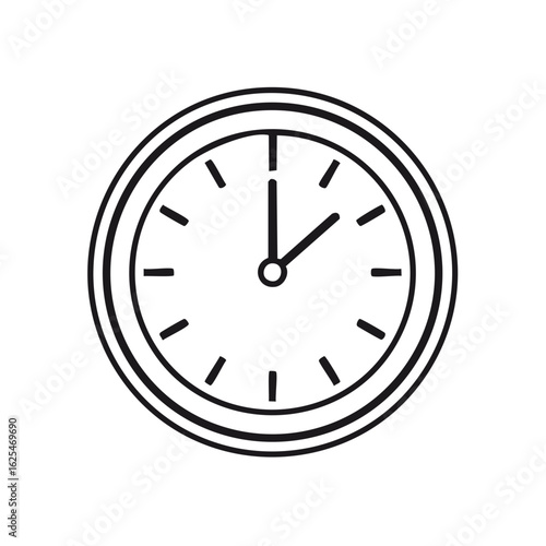 Clock icon showing time outline illustration minimalist design deadline concept