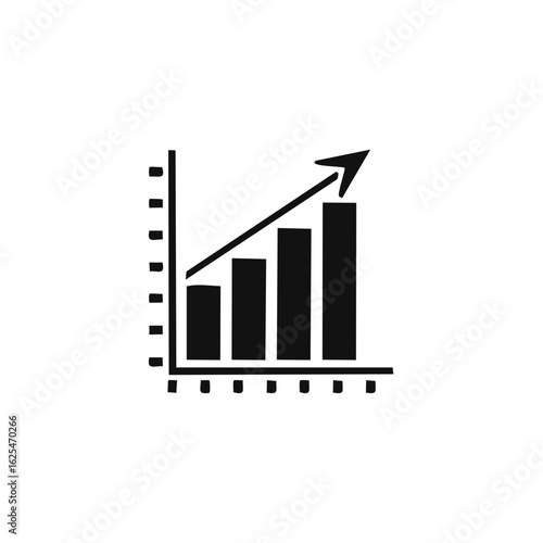 Free Download Bar graph with upward arrow shows economic success and growth in business statistics - GFXLoad
