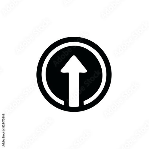 Free Download Black circular sign with a white upward arrow inside - GFXLoad