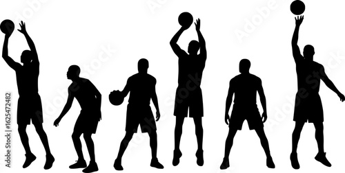 basketball players silhouette
