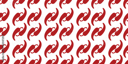 Minimalistic vector seamless background in EPS9 with red pepper silhouettes on a smooth repeat grid. Ideal for kitchenware, culinary branding, or interior decoration.